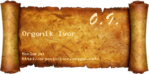 Orgonik Ivor névjegykártya
